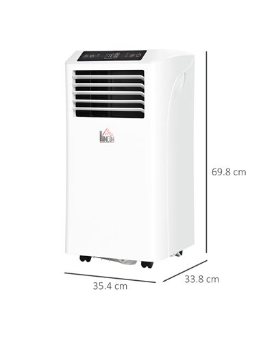 Homcom Mobile Air Conditioner with Remote Control, LED Display 1080W, White