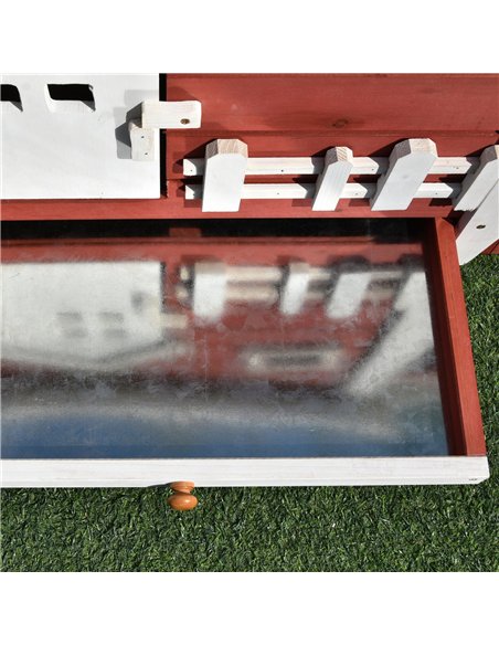 PawHut Rabbits Outdoor Fir Wood Guinea Pigs Hutches w/ Ramp Wine-Brown - pic 159474 | FastDaddyshop