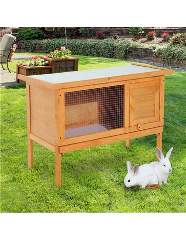 Pawhut Guinea Pigs Hutches,90Lx45Wx65H cm-Fir Wood