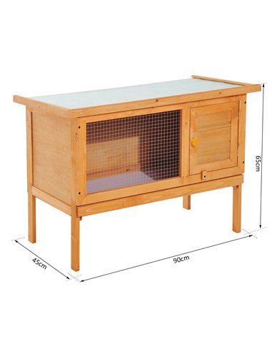 Pawhut Guinea Pigs Hutches,90Lx45Wx65H cm-Fir Wood