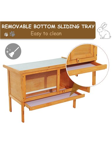 Pawhut Guinea Pigs Hutches,90Lx45Wx65H cm-Fir Wood