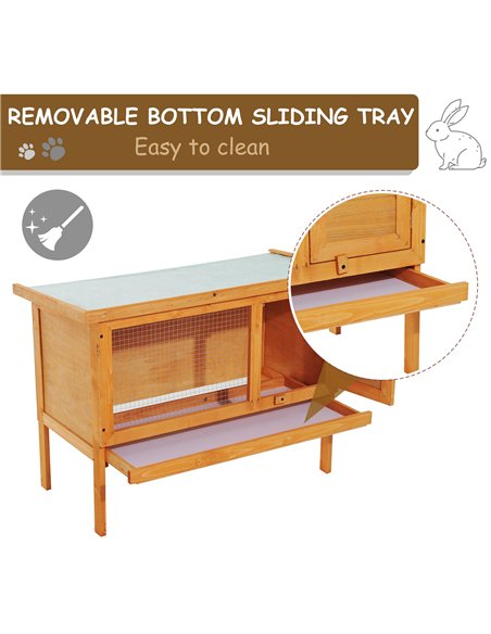 Pawhut Guinea Pigs Hutches,90Lx45Wx65H cm-Fir Wood - pic 159499 | FastDaddyshop