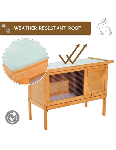 Pawhut Guinea Pigs Hutches,90Lx45Wx65H cm-Fir Wood