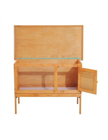 Pawhut Guinea Pigs Hutches,90Lx45Wx65H cm-Fir Wood - pic 159503 | FastDaddyshop