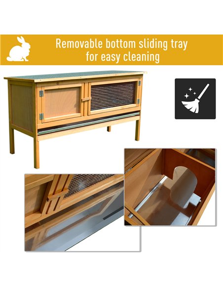 PawHut Guinea Pigs Hutches, 115Lx44.3Wx65H cm, Fir Wood-Yellow/Green - pic 159518 | FastDaddyshop