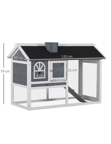 PawHut Guinea Pigs Hutches Wood Bunny Cage for Outdoor Indoor w/ Pull Out Tray Run Box Ramp