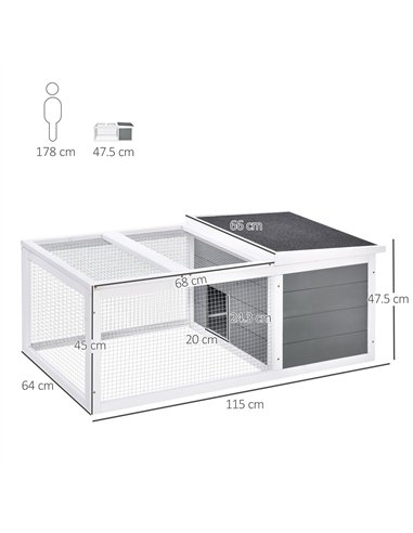 PawHut Guinea Pigs Hutches Small Guinea Pigs Hutches Pet Run Cover, with Water-resistant Asphalt Roof