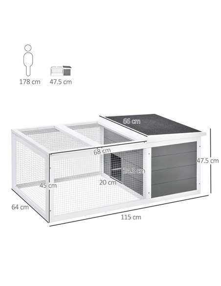 PawHut Guinea Pigs Hutches Small Guinea Pigs Hutches Pet Run Cover, with Water-resistant Asphalt Roof - pic 159542 | FastDaddyshop
