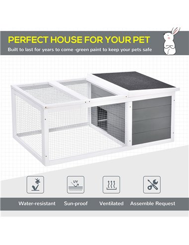 PawHut Guinea Pigs Hutches Small Guinea Pigs Hutches Pet Run Cover, with Water-resistant Asphalt Roof