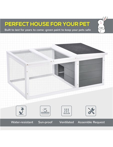 PawHut Guinea Pigs Hutches Small Guinea Pigs Hutches Pet Run Cover, with Water-resistant Asphalt Roof - pic 159543 | FastDaddyshop