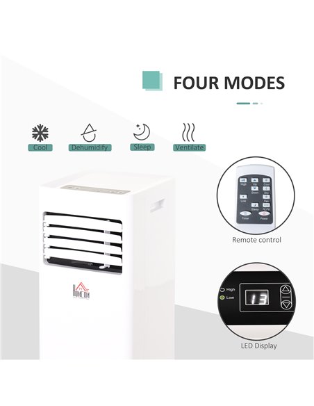 HOMCOM Mobile Air Conditioner White W/ Remote Control Cooling Dehumidifying Ventilating - 650W - pic 15955 | FastDaddyshop