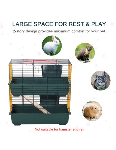 PawHut 2-Story Large Small Animal Cage w/ Accessories for Chinchillas Puppy Guinea Pig - pic 159555 | FastDaddyshop