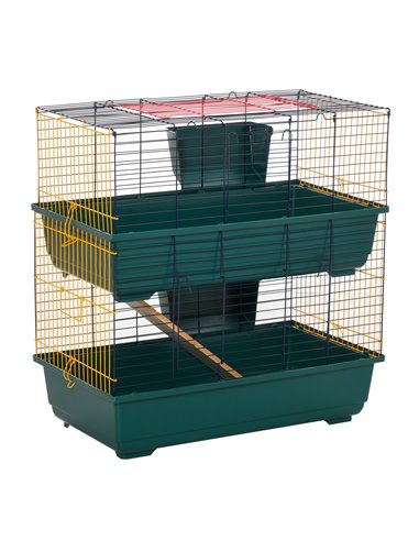 PawHut 2-Story Large Small Animal Cage w/ Accessories for Chinchillas Puppy Guinea Pig
