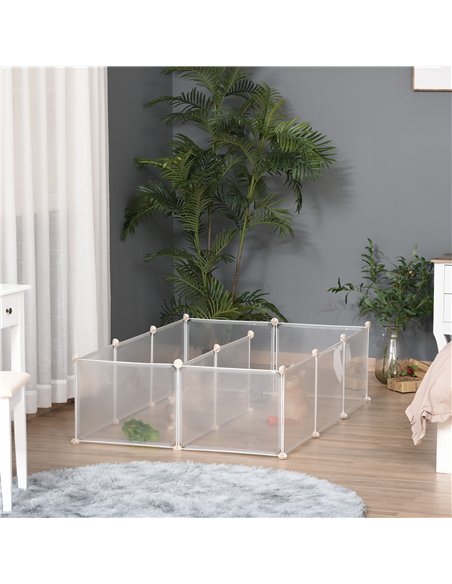 PawHut Pet Playpen DIY Small Guinea Pigs Hutches Fence 12 Panels for Kitten Bunny Chinchilla - pic 159558 | FastDaddyshop
