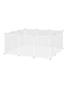 PawHut Pet Playpen DIY Small Guinea Pigs Hutches Fence 12 Panels for Kitten Bunny Chinchilla