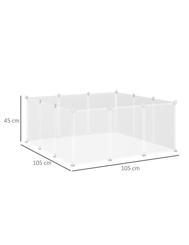 PawHut Pet Playpen DIY Small Guinea Pigs Hutches Fence 12 Panels for Kitten Bunny Chinchilla