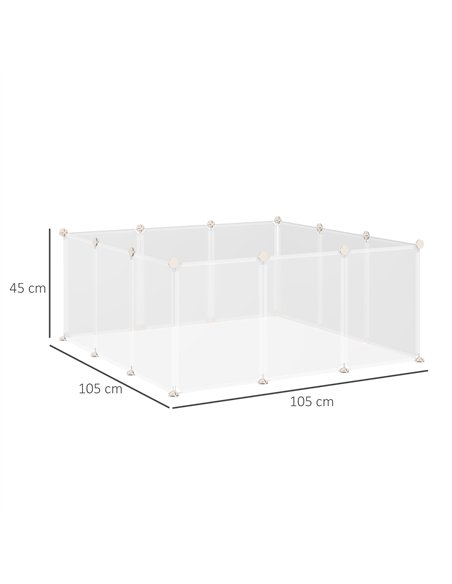 PawHut Pet Playpen DIY Small Guinea Pigs Hutches Fence 12 Panels for Kitten Bunny Chinchilla - pic 159560 | FastDaddyshop
