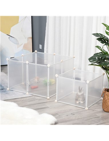 PawHut Pet Playpen DIY Small Guinea Pigs Hutches Fence 12 Panels for Kitten Bunny Chinchilla
