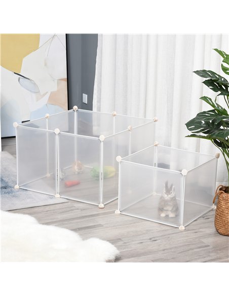 PawHut Pet Playpen DIY Small Guinea Pigs Hutches Fence 12 Panels for Kitten Bunny Chinchilla - pic 159563 | FastDaddyshop