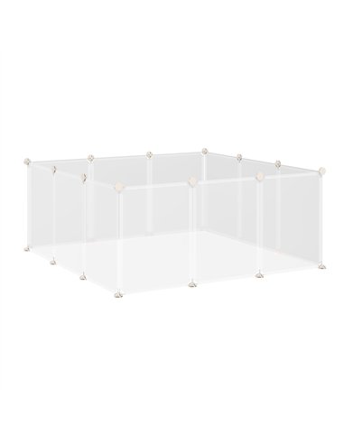 PawHut Pet Playpen DIY Small Guinea Pigs Hutches Fence 12 Panels for Kitten Bunny Chinchilla