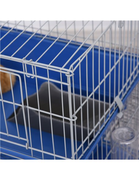 PawHut Metal 2-Tier Small Guinea Pigs Hutches Blue - pic 159583 | FastDaddyshop