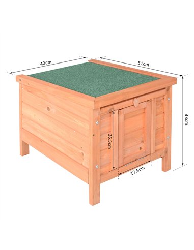 PawHut 20" Wooden Guinea Pigs Hutches-Fir Wood