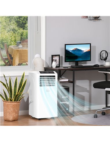 Homcom Mobile Air Conditioner with Remote Control, Timer, LED Display 1003W, White