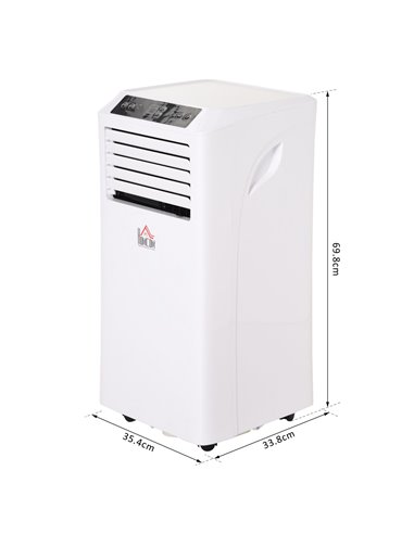 HOMCOM Mobile Air Conditioner with Remote Control, Timer, Cooling Dehumidifying Ventilating, LED Display White - 1003W
