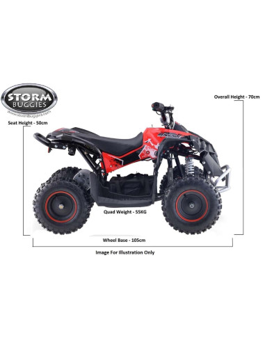 Storm Renegade Ranger 1000w 36v Kids Ride On Electric Quad Bike, ATV For 5-7 Years Old, Red, pic9