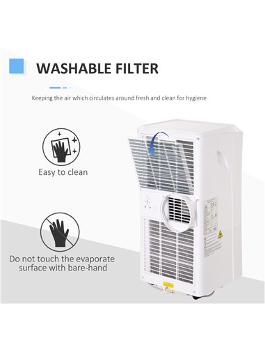 HOMCOM Mobile Air Conditioner with Remote Control, Timer, Cooling Dehumidifying Ventilating, LED Display White - 1003W