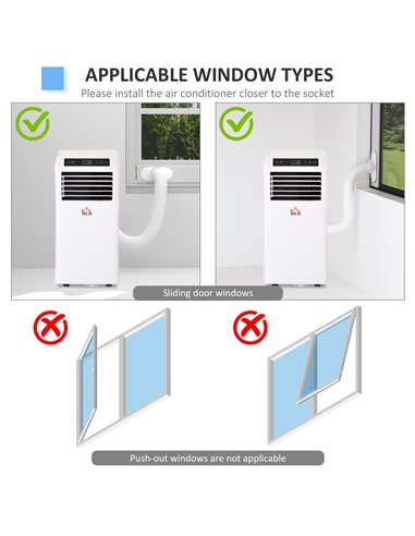 HOMCOM Mobile Air Conditioner with Remote Control, Timer, Cooling Dehumidifying Ventilating, LED Display White - 1003W