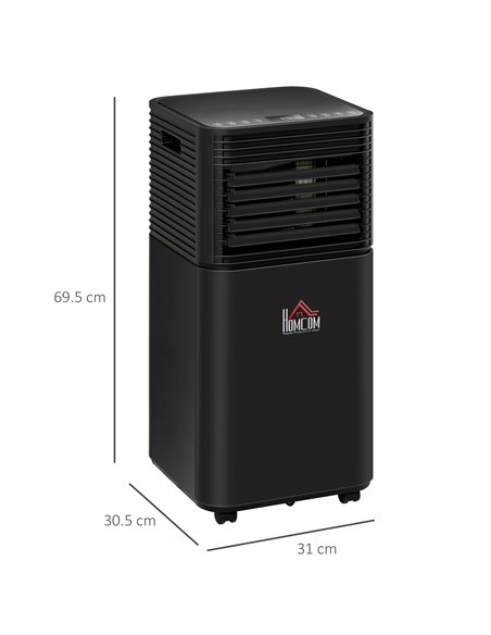 Homcom Mobile Air Conditioner with Remote Control, Timer, LED Display, Auto Shut-Down 860W, Black - pic 15970 | FastDaddyshop