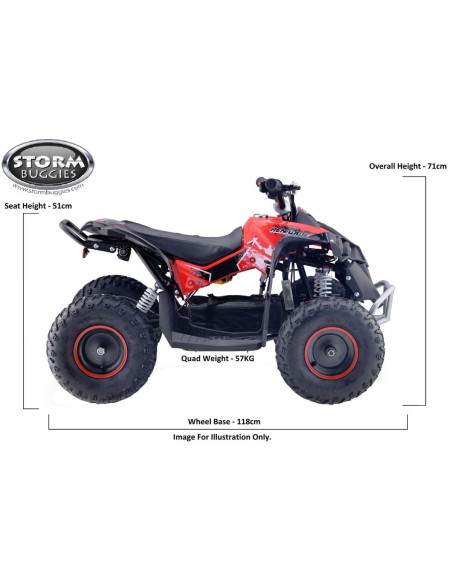 Storm Renegade Ranger 1100w 48v Kids Ride On Electric Quad Bike, ATV For 5-7 Years Old, Pink, pic8 - pic 159743 | FastDaddyshop