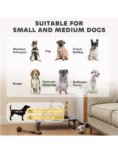 PawHut Portable Raised Dog Bed, Elevated Pet Cot with Breathable Mesh for Indoor Outdoor, for Small Medium Dogs, Light Grey