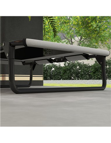 PawHut Portable Raised Dog Bed, Elevated Pet Cot with Breathable Mesh for Indoor Outdoor, for Small Medium Dogs, Light Grey
