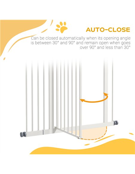 PawHut Pressure Fit Dog Stair Gate No Drilling Safety Gate Auto Close for Doorways, Hallways, 74-94cm Adjustable, 94cm Tall, Whi - pic 159829 | FastDaddyshop