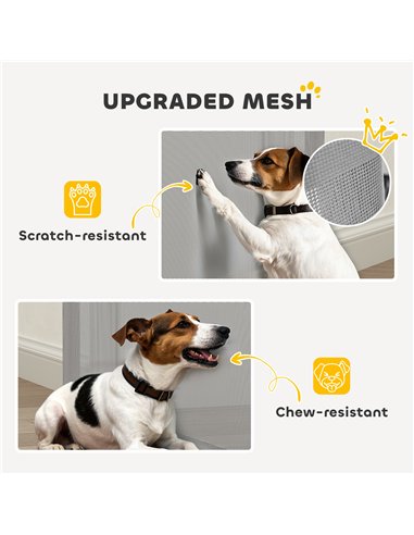 PawHut Retractable Stair Gate Extends Up to 180 cm Wide, Dog Gate for Doorways, Stairways, Hallways, Grey