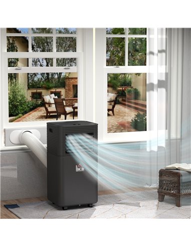Homcom Mobile Air Conditioner with Remote Control, Timer, LED Display, Auto Shut-Down 785W, Black
