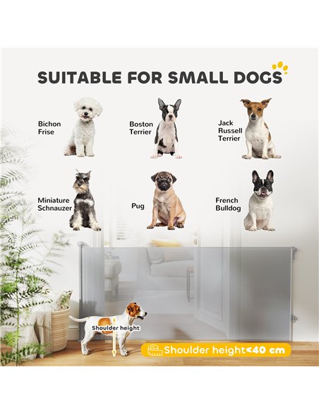 PawHut Retractable Stair Gate Extends Up to 180 cm Wide, Dog Gate for Doorways, Stairways, Hallways, Grey - pic 159851 | FastDaddyshop