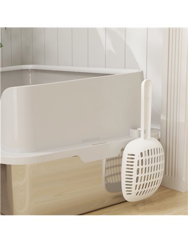 PawHut Stainless Steel Litter Box with Detachable Rim, Scoop, Easy Cleaning, Odour-Resistant, 60 x 40 x 28 cm