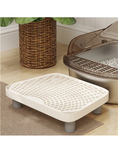PawHut Stainless Steel Litter Box with Lid, High Wall Sided Enclosure, Pedal, Scoop, Non-Sticky, Anti-Leakage, Easy Cleaning