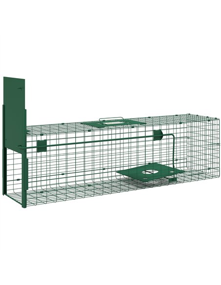 Outsunny Single Door Humane Rat Trap for Small Animals, Metal Outdoor and Indoor Squirrel Trap for Mice, Cats, Rabbits, 100 X 25 - pic 159897 | FastDaddyshop