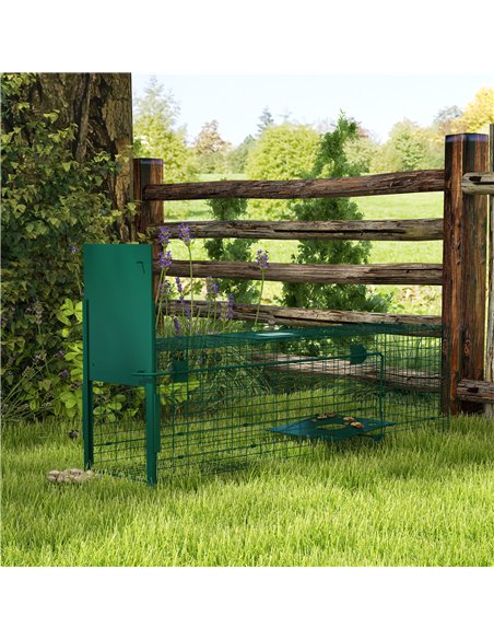 Outsunny Single Door Humane Rat Trap for Small Animals, Metal Outdoor and Indoor Squirrel Trap for Mice, Cats, Rabbits, 100 X 25 - pic 159904 | FastDaddyshop