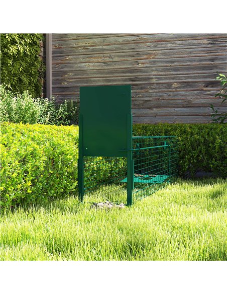 Outsunny Single Door Humane Rat Trap for Small Animals, Metal Outdoor and Indoor Squirrel Trap for Mice, Cats, Rabbits, 100 X 25 - pic 159905 | FastDaddyshop