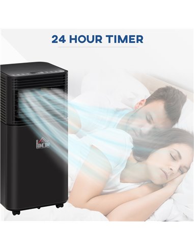 Homcom Mobile Air Conditioner with Remote Control, Timer, LED Display, Auto Shut-Down 785W, Black