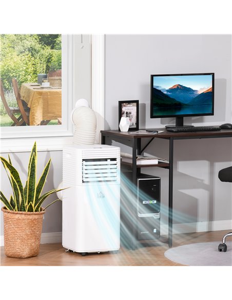 Homcom Mobile Air Conditioner with Fan, Remote Control, Timer, LED Display, Auto Shut-Down 785W, White - pic 15993 | FastDaddyshop