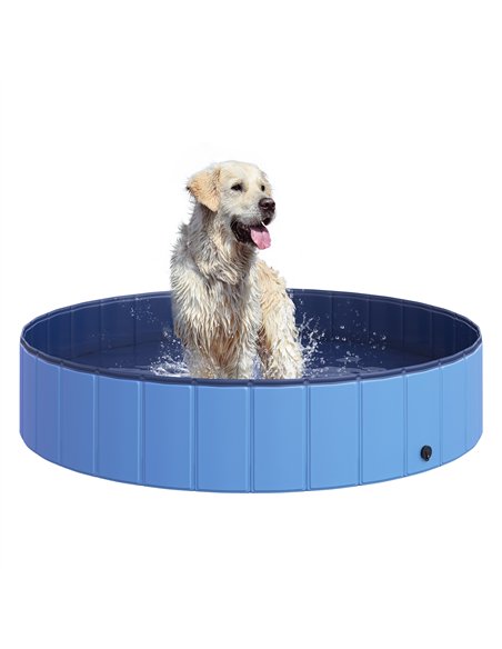 PawHut Foldable Dog Paddling Pool Pet Cat Swimming Pool Indoor/Outdoor Collapsible Summer Bathing Tub Shower Tub Puppy Washer (Φ - pic 159942 | FastDaddyshop