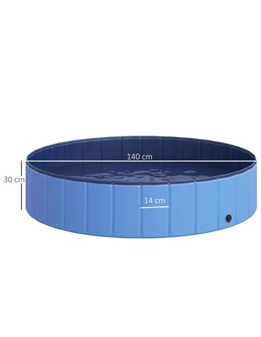 PawHut Foldable Dog Paddling Pool Pet Cat Swimming Pool Indoor/Outdoor Collapsible Summer Bathing Tub Shower Tub Puppy Washer (Φ