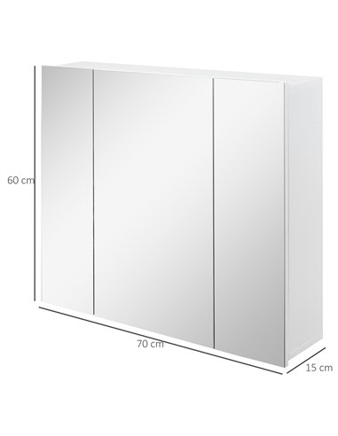 kleankin Wall Mounted Mirror Cabinet - White