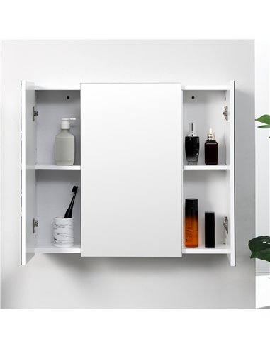 kleankin Wall Mounted Mirror Cabinet - White